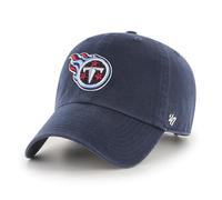 47 NFL Tennessee Titans Clean Up Unisex-Baseballkappe, Verstellbarer Riemenverschluss, Einheitsgröße, Team Logo, Farbe Navy Blau