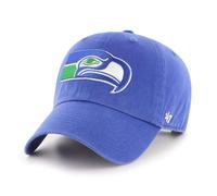 47 NFL Unisex Erwachsene Clean Up Primary Logo verstellbare Mütze Cap Einheitsgröße, Seattle Seahawks - Royal Throwback Logo, Einheitsgre