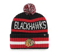 '47 NHL Bering Strickmütze mit Bündchen und Bommel, für Erwachsene, schwarz, Einheitsgre