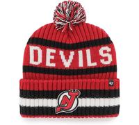 47 NHL Mütze für Erwachsene, Team-Farbe, offizielles Lizenzprodukt, Bering, Sport, Strickmütze mit Bommel, für kaltes Wetter, New Jersey Devils - Rot, Einheitsgre