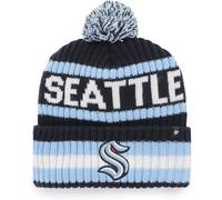 47 NHL Mütze für Erwachsene, Team-Farbe, offizielles Lizenzprodukt, Bering, Sport, Strickmütze mit Bommel, für kaltes Wetter, Seattle Kraken - Marineblau, Einheitsgre