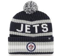 47 NHL Unisex-Erwachsene, Teamfarbe, offiziell lizenziertes Primärlogo, Bering Sport Strickmütze mit Umschlag und Bommel, Wintermütze - Winnipeg