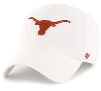 47 Texas Longhorns Clean Up Verstellbarer Strapback Weiß 'Unisex-Erwachsene Hut, Weiss/opulenter Garten, Einheitsgre