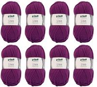 48 GBC2142 GRUNDL-Lisa Premium Uni Yarn-Pack of 8 Balls-Colour Number, Wolle Acryl, 1064 Meter