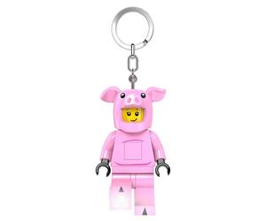 4895028534448 LEGO Piggy Guy Schlüsselanhänger mit Taschenlampe Rosé/Weiß