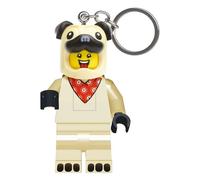LEGO Mops-Kostüm Guy Schlüsselanhänger mit LED-Licht - große Minifigur 7,6 cm (KE213H) - voll beweglich - inkl. Batterien - witziges Geschenk & Taschenlicht für Kinder und Fans