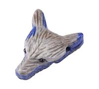 4cm Wolf Kopf Geformt Anhänger Lapislazuli Stein Statue Hand Geschnitzten Wolf Kopf Charme Kristall Stein Kleine Schmuck Halskette