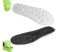 4D Memory Foam Massage Insoles with Arch Support,Massage Foot Insoles,Multi-Layer Cushioning,for Men and Women，Black：Men 6-7, Women 7.5-8.5