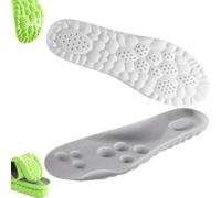 4D Memory Foam Massage Insoles with Arch Support,Massage Foot Insoles,Multi-Layer Cushioning,for Men and Women，Gray：Men: 5-6; Women: 6.5-7.5