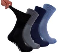 4er-Pack Bambus-Diabetikersocken mit Rutschfesten für Männer und Frauen EU 46 - 48