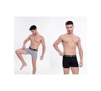 DOCKS 4er Pack Boxershorts Herren Baumwolle Unterhose 2x Grau + 2x Schwarz Gr. M