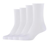 4er Pack camano Cotton Fine Rolled Cuff Socken Damen Damen 0001 - white 35-38