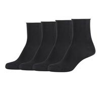 4er Pack camano Cotton Fine Rolled Cuff Socken Damen Damen 0005 - black 39-42