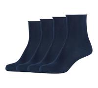 4er Pack camano Cotton Fine Rolled Cuff Socken Damen Damen 0030 - blue 39-42