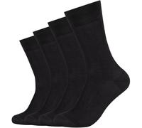 4er Pack camano Mercerised Baumwolle Crew Socken Herren 0005 - black 43-46