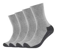 camano Socken mit Label-Print im 4er-Pack in Mittelgrau, Größe 43/46