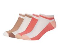 Sneakersocken CAMANO "4er Pack", Damen, Gr. 35-38, lantana, 72% Viskose, 20% Polyamid, 6% metallisierte Fasern, 2% Elasthan, mehrfarbig, Socken Sneakersocken, 4er Pack Seidige Qualität mit weichem Tra