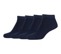 camano Sneakersocken mit Label-Detail im 4er-Pack Modell 'bamboo' in Dunkelblau, Größe 41-46