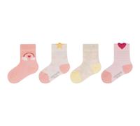 4er Pack camano Soft Bio-Baumwolle Baby-Socken 4117 - pink dogwood 15-18