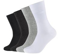 4er Pack camano Soft Bio-Baumwolle Crew Socken Herren 9997 - black mix 41-46
