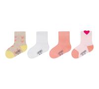 4er Pack camano Soft Bio-Baumwolle Full Terry Antirutsch Baby-Socken 4117 - pink dogwood 19-22