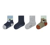 4er Pack camano Soft Bio-Baumwolle Full Terry Antirutsch Baby-Socken 7708 - overland trek 23-26