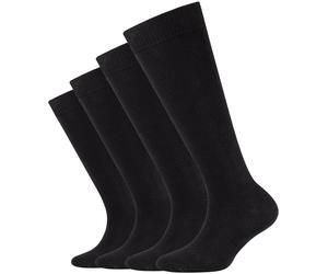 4er Pack camano Soft Bio-Baumwolle Kniestrümpfe Kinder 0005 - black 27-30