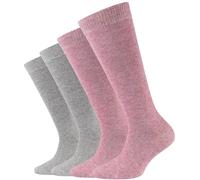 4er Pack camano Soft Bio-Baumwolle Kniestrümpfe Kinder 4300 - chalk pink melange 23-26