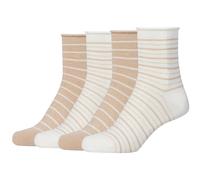 Socken CAMANO "Socken 4er Pack", Damen, Gr. 35-38, weiß (sanftes weiß), 78% Baumwolle, 20% Polyamid, 1% metallisierte Fasern, 1% Elasthan, gestreift, Socken Socken (27625545-35) sanftes weiß