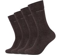 4er Pack camano Soft Crew Socken 8997 - dark brown melange 35-38
