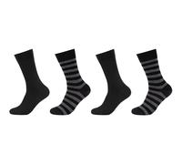 4er Pack camano Soft Stripe Crew Socken Herren 9999 - black 39-42