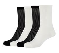 4er Pack camano Soft Transparent Ankle Socken Damen 0800 - black white 39-42