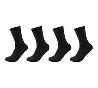 Camano 1103012000 - Unisex super soft rib diabetic Socken 4 Paar, Farbe black, Größe 39/42