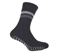 4er Pack Damen & Herren Socken mit ABS Noppen Marke Cocain ohne Gummi Thermo Socken Frottee Anti Rutsch Socke Stoppersocken Gr. 43-46 Marine/Anthrazit