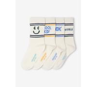 4er-Pack gerippte Sportsocken für Kinder wollweiß Gr. 31/34 von vertbaudet
