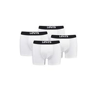 4er Pack Herren Levis Solid Basic Boxer Brief Boxershorts Unterwäsche Pants, Farbe:White/Black, Bekleidungsgröße:XL
