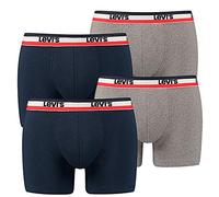 4er Pack Herren Levis SPRTSWR Logo Boxer Brief Boxershorts Unterwäsche Pants, Farbe:198 - Dress Blues, Bekleidungsgröße:M