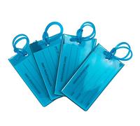 4er-Pack Kofferanhänger | Flexibler Gepäckanhänger für Koffer, Taschen und Gepäck | Adressanhänger | Namensschilder aus PVC | Luggage Tags | Blau