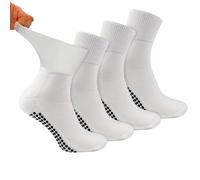 4er-Pack Kurze Bambus-Diabetikersocken mit Grips für Männer und Frauen US 37-40