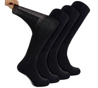 4er-Pack lange Bambusdiabetikersocken mit Noppen für Männer und Frauen EU 43 - 45