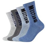 Socken MUSTANG "casual", Herren, Gr. 35-38, denim mix, Baumwollmischung, normal, Socken Socken, weicher Komfortbund, atmungsaktiv (87644416-35) denim mix