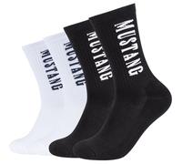 4er Pack Mustang Casual Bio-Baumwolle Crew Tennissocken Herren 0800 - black white 35-38