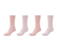 4er Pack s.Oliver Originals Bio-Baumwolle Striped Rolled Crew Socken Damen 4220 - peachskin 39-42