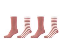 4er Pack s.Oliver Originals Organic Striped Crew Socken Damen 4262 - canyon rose 35-38