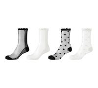 4er Pack s.Oliver Originals Transparent Ankle Socken Damen 9999 - black 39-42