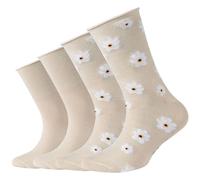 Socken S.OLIVER "4er Pack", Mädchen, Gr. 31-34, braun (birch), 70% Viskose, 28% Polyamid, 2% Elasthan, Socken Socken (13685612-31) birch