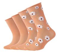 Socken S.OLIVER "Socken 4er Pack", Kinder, Gr. 35/38, orange (peach nectar), 70% Viskose 28% Polyamid 2% Elasthan, Socken (77442907-35) peach nectar