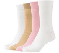 4er Pack s.Oliver Silky Touch Rib Short Crew Socken Damen 4146 - almond blossom 39-42