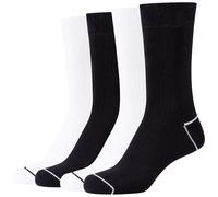 4er Pack s.Oliver Silky Touch Rib Short Crew Socken Damen 9991 - black white 35-38