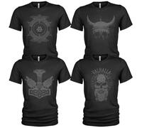 4er-Pack T-Shirt Nordischer Wikinger | Rabe | Runen | Walküre | Ragnarök | Vikings | Walhalla | Midgard | Tshirt der nordischen Mythologie
